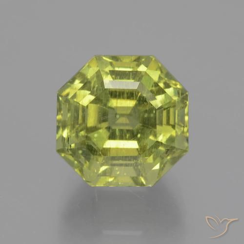 7.63ct Natural Verde amarelado Apatita, Corte Esmeralda, VS-SI