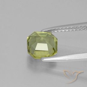Apatita Verde amarelado Natural 1.64ct, Corte Octógono / Esmeralda, VS