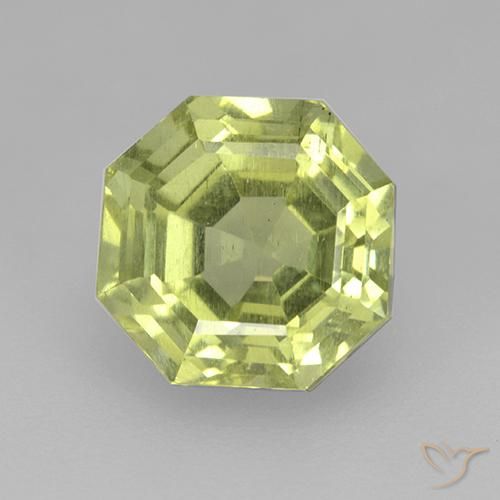 3.24ct Natural amarelo médio Apatita, Corte Esmeralda, VS