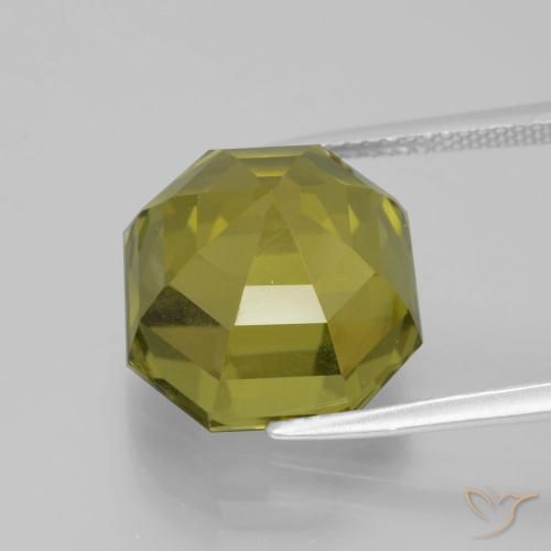 Apatita Verde Terroso Natural 14.41ct, Corte Octógono / Esmeralda, VS