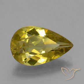 Apatita amarelo médio Natural 4.73ct, Formato de pêra, VS