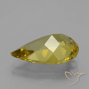 Apatita amarelo médio Natural 4.73ct, Formato de pêra, VS
