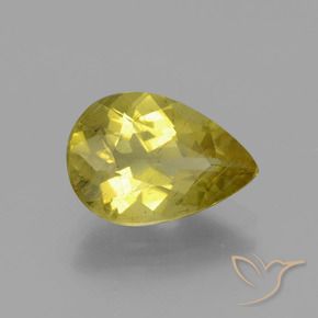 Apatita Amarelo escuro Natural 2.91ct, Formato de pêra, VS
