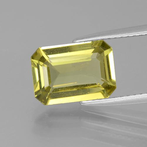 Apatita amarelo natural 2,95ct, corte esmeralda, VS
