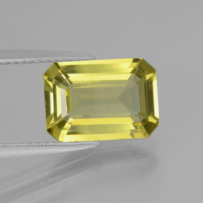 Apatita amarelo natural 2,95ct, corte esmeralda, VS