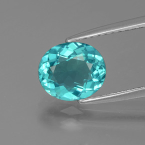 Apatita Azul verde Natural 1.52ct, Corte Oval, VS