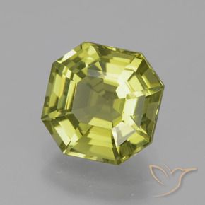 Apatita Verde amarelado Natural 3.41ct, Corte Octógono / Esmeralda, VS