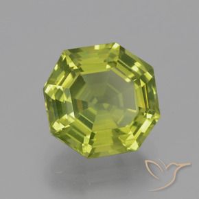 Apatita Verde amarelado Natural 3.54ct, Corte Octógono / Esmeralda, VVS-VS