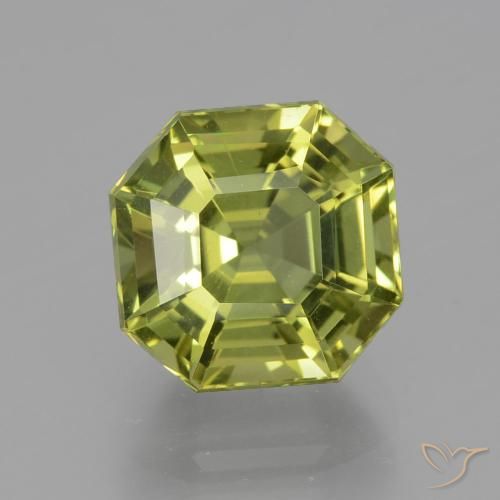 4.35ct Natural Verde amarelado Apatita, Corte Esmeralda, VS