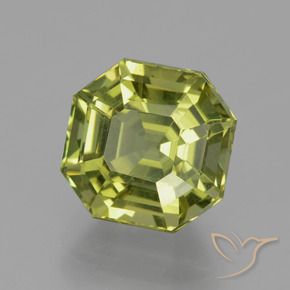 Apatita Verde amarelado Natural 4.35ct, Corte Octógono / Esmeralda, VS