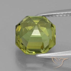 Apatita Verde amarelado Natural 4.35ct, Corte Octógono / Esmeralda, VS