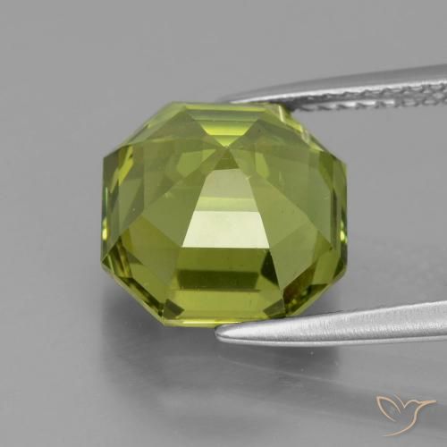 Apatita Verde oliva Natural 5.95ct, Corte Octógono / Esmeralda, VS