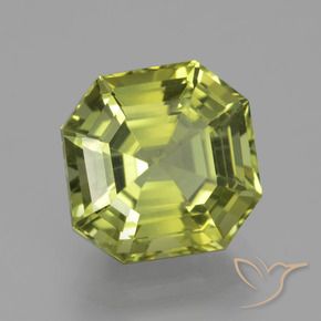 Apatita Verde amarelado Natural 6.54ct, Corte Octógono / Esmeralda, VS