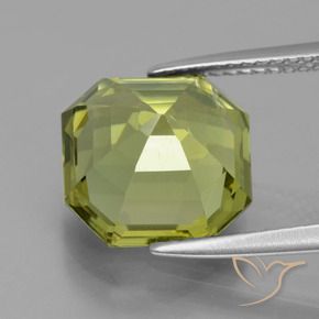 Apatita Verde amarelado Natural 6.54ct, Corte Octógono / Esmeralda, VS