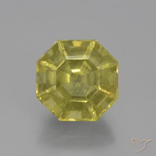 4.69ct Natural amarelo médio Apatita, Corte Esmeralda, VS