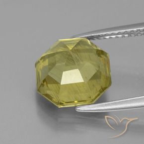 Apatita amarelo médio Natural 4.69ct, Corte Octógono / Esmeralda, VS