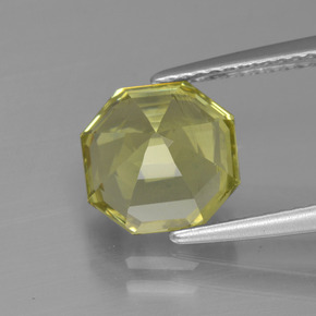 Apatita amarelo natural 3,22ct, corte esmeralda, VS