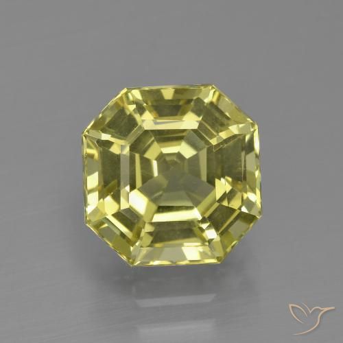 4.10ct Natural amarelo médio Apatita, Corte Esmeralda, VVS-VS