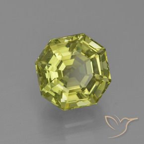 Apatita Amarelo esverdeado Natural 3.74ct, Corte Octógono / Esmeralda, VS