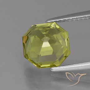 Apatita Amarelo esverdeado Natural 3.74ct, Corte Octógono / Esmeralda, VS