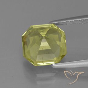 Apatita amarelo médio Natural 3.18ct, Corte Octógono / Esmeralda, VS