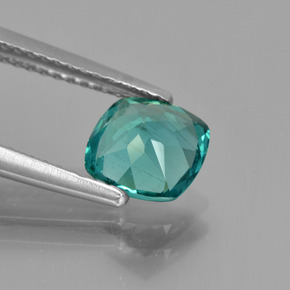 Apatita verde natural 1,28ct, almofada cortada, VS