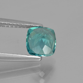 Apatita verde natural 1,23ct, almofada cortada, VS