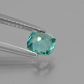 Apatita Azul verde Natural 0.71ct, Almofada cortada, VS