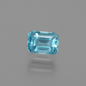 Apatita azul natural 1,10ct, corte esmeralda, VS