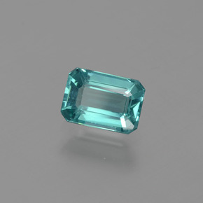 Apatita Azul esverdeado Natural 1.30ct, Corte Esmeralda, VS