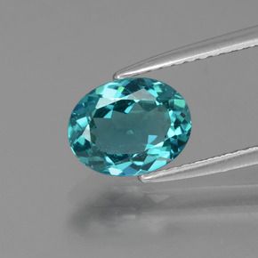Apatita azul natural 1,40ct, corte oval, VS