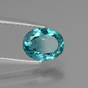 Apatita azul natural 1,40ct, corte oval, VS