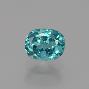 Apatita azul natural 1,27ct, almofada cortada, VS