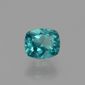 Apatita azul natural 1,25ct, almofada cortada, VS
