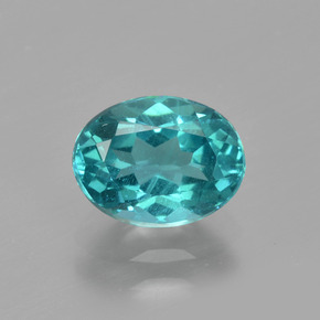 Apatita azul natural 1,38ct, corte oval, VS
