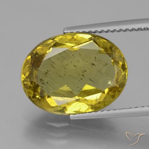 7.28ct Natural amarelo médio Apatita, oval, VS-SI