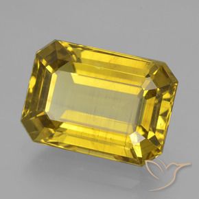 Apatita Amarelo escuro Natural 10.57ct, Corte Octógono / Esmeralda, VS