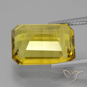 Apatita Amarelo escuro Natural 10.57ct, Corte Octógono / Esmeralda, VS