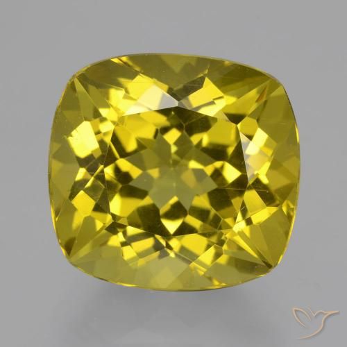Apatita amarela de 13,71 quilates, almofada de 14,9 x 14 mm cortada de Madagascar, Photo A