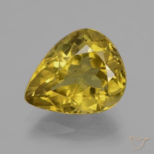 7.56ct Natural Outono Amarelo Apatita, Formato de pêra, VS