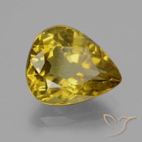 Apatita Outono Amarelo Natural 7.56ct, Formato de pêra, VS