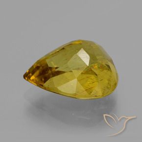 Apatita Outono Amarelo Natural 7.56ct, Formato de pêra, VS