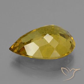 Apatita ouro amarelado Natural 11.87ct, Formato de pêra, VS