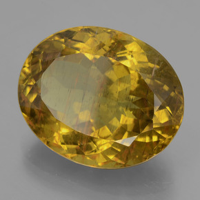 Apatita amarelo natural 23,25ct, corte oval, VS-SI