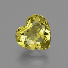 Apatita amarelo natural 3,20ct, formato de coração, VVS-VS