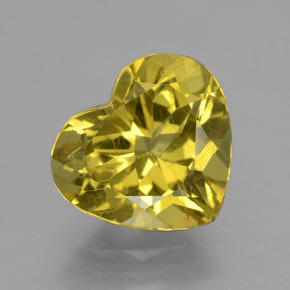 Apatita amarelo natural 5,04ct, formato de coração, VS