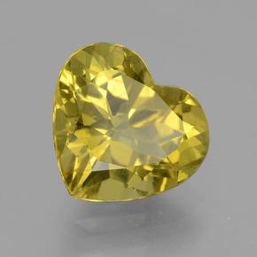 Apatita amarelo natural 5,04ct, formato de coração, VS