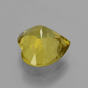 Apatita amarelo natural 5,04ct, formato de coração, VS