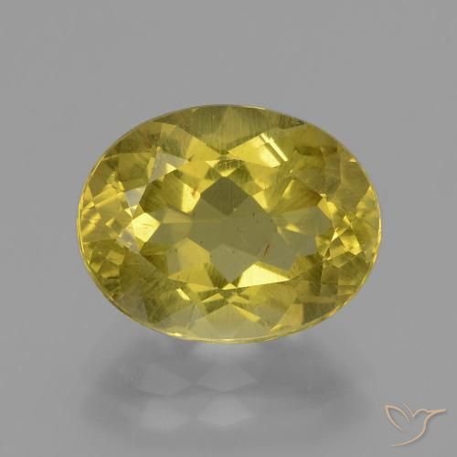 4.73ct Natural amarelo médio Apatita, oval, VS