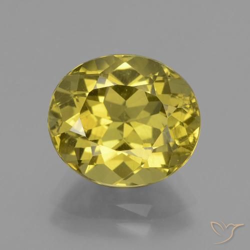 Apatita amarelo natural 4,63ct, corte oval, VS